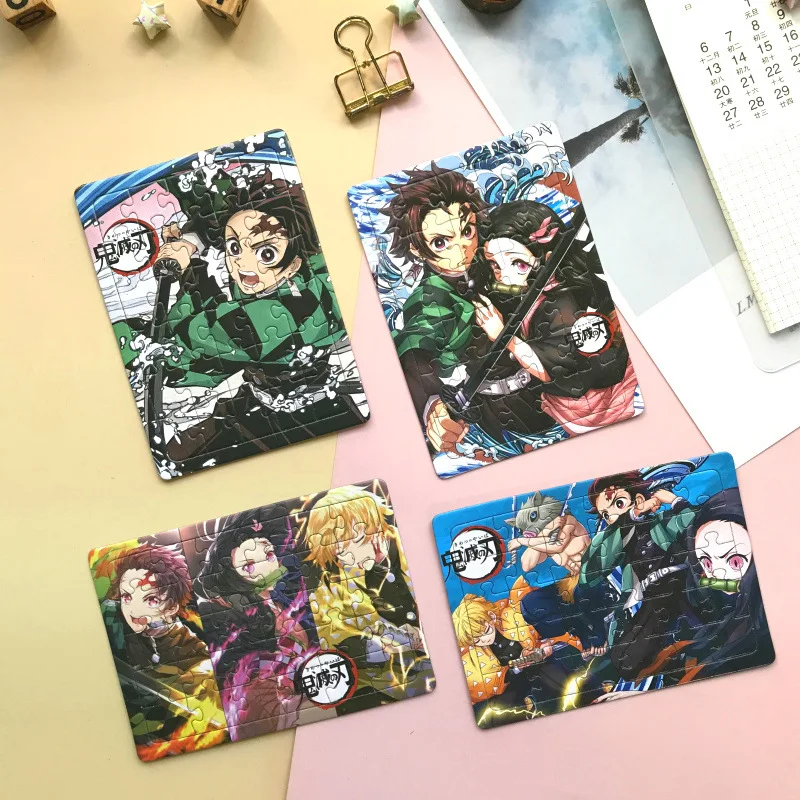 Пазлы аниме Slayer Kimetsu no Yaiba бумажные Обучающие пазлы Kamado Tanjirou забавные игрушки