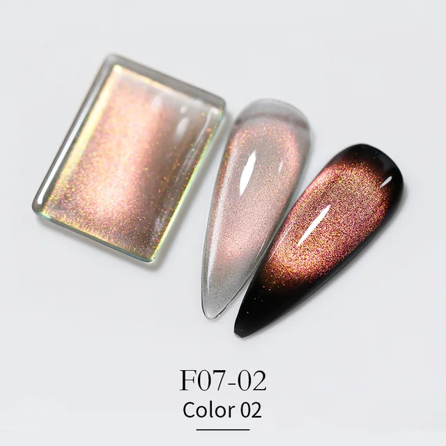 Vendeeni New Colourful Crystal Cat Eye Gel Nail Polish 9D Aurora Cat's Eye Gel Varnish Magnetic Hybrid UV Soak Off Gel Lacquer F07-02