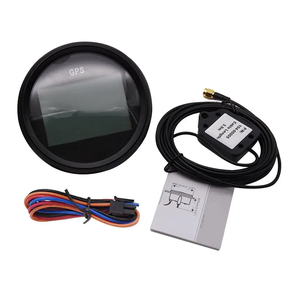 HD Motorcycle Boat Car 85mm Digital GPS Speedometer + Sensor Odometer 0-999 knots km/h mph 12V/24V With Backlight Yacht