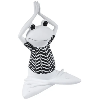 

Resin Yoga Frog Figurine Pray Style Frog Sculpture Model Ornament Home Decor Yoga Frog Statue Desktop Decoration Table Decor, C