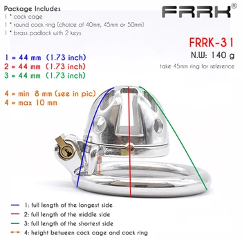 FRRK Sissy Chastity Cage Ultra Small Authentic Metal Cock Device Steel Bird Lock Penis Rings Large BDSM Bondage Sex Toys for CBT 2