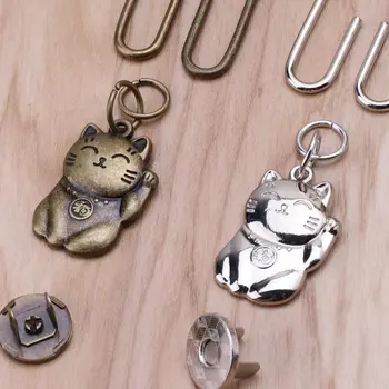 

5cm Lucky Cat Metal Purse Bag C-shaped Frame Clasp Magnetic Snap DIY Craft Accessory M5TE