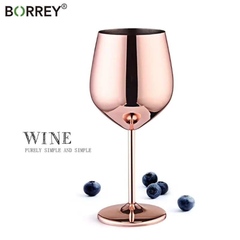 

BORREY Stainless Steel Red Wine Glass Champagne Goblet Cocktail Whiskey Cup Juice Drink Cup Anti-broken Party Bar Metal Beer Cup
