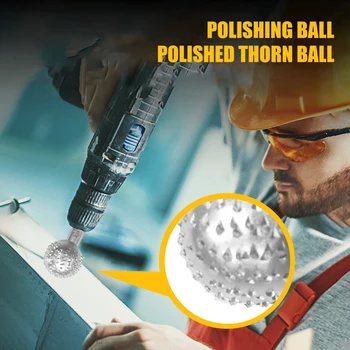 

alloet Woodworking Polished Barbed Ball Grinding Wheel Polishing Ball Hole Engraving Tool for Angle Grinder