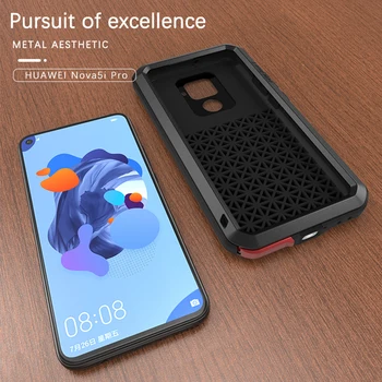 

Anti-Fall Case For Huawei Nova 5i Pro Metal Shockproof Phone Cover For Huawei Nova 5i Pro Rugged Armor Full Body Case Love Mei