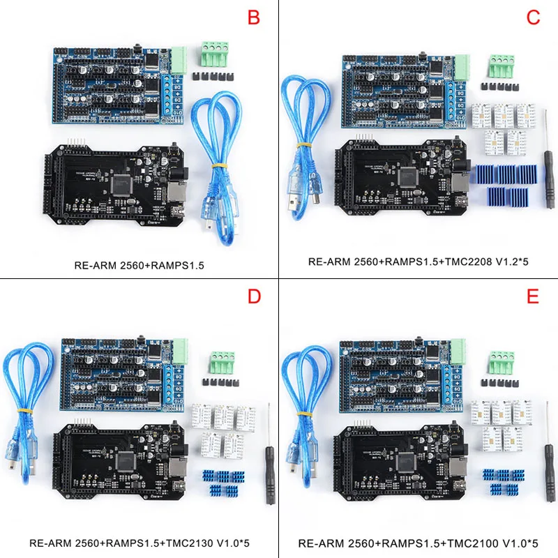 

Cloned Re-ARM 32Bit Controller Board Mega2560 with USB Cable for Ramps 1.4 1.5 1.6 3D Printer OD889