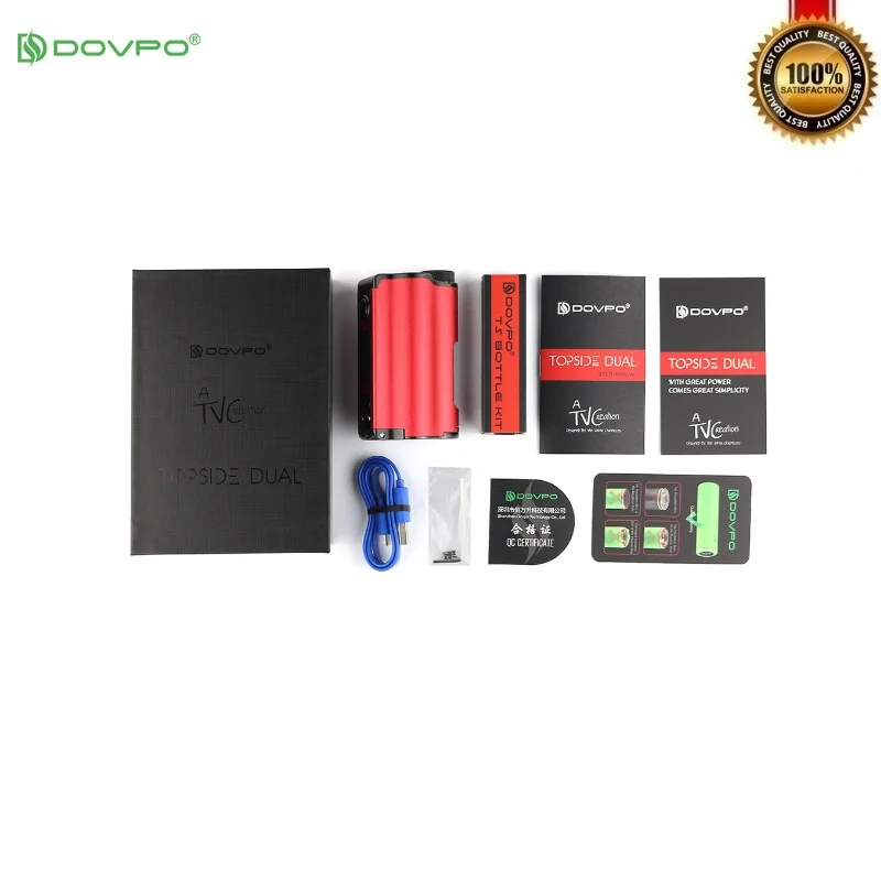 DOVPO Topside Dual 200 Вт Squonk Box Mod топ с 10 мл бутылки электронных сигарет моды против Voopoo Drag 2 люкс Vape Mod