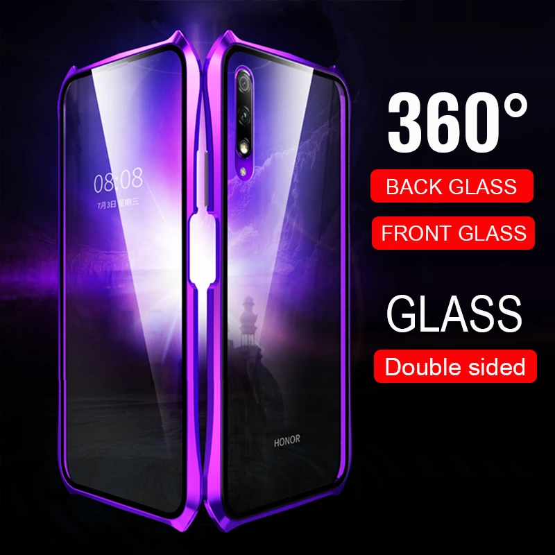 Роскошный 360 Защитный чехол на весь корпус для huawei honor 9x Pro Магнитный двусторонний