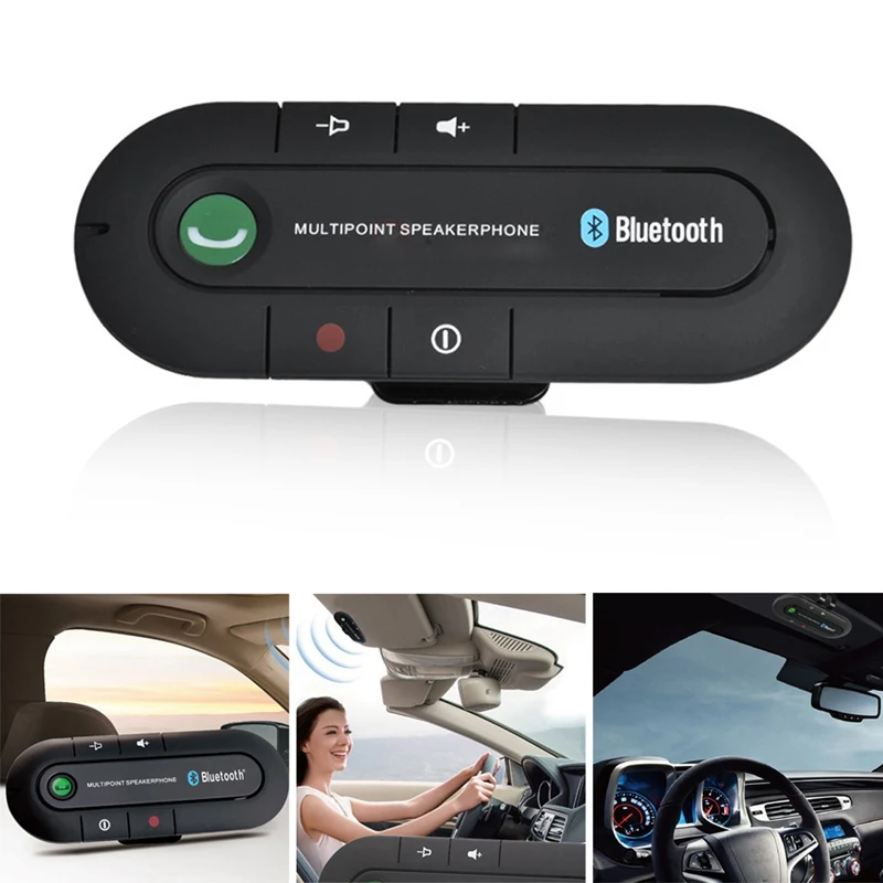 

Universal Bluetooth Car Kit Wireless Handsfree Speaker Phone Keep Driving Safe Black