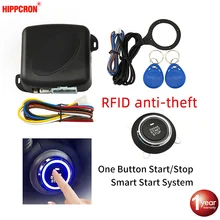 Hippcron Auto Alarm Start Stop Taste Motor RFID Keyless Entry System Push Button Remote Starter Stop Auto
