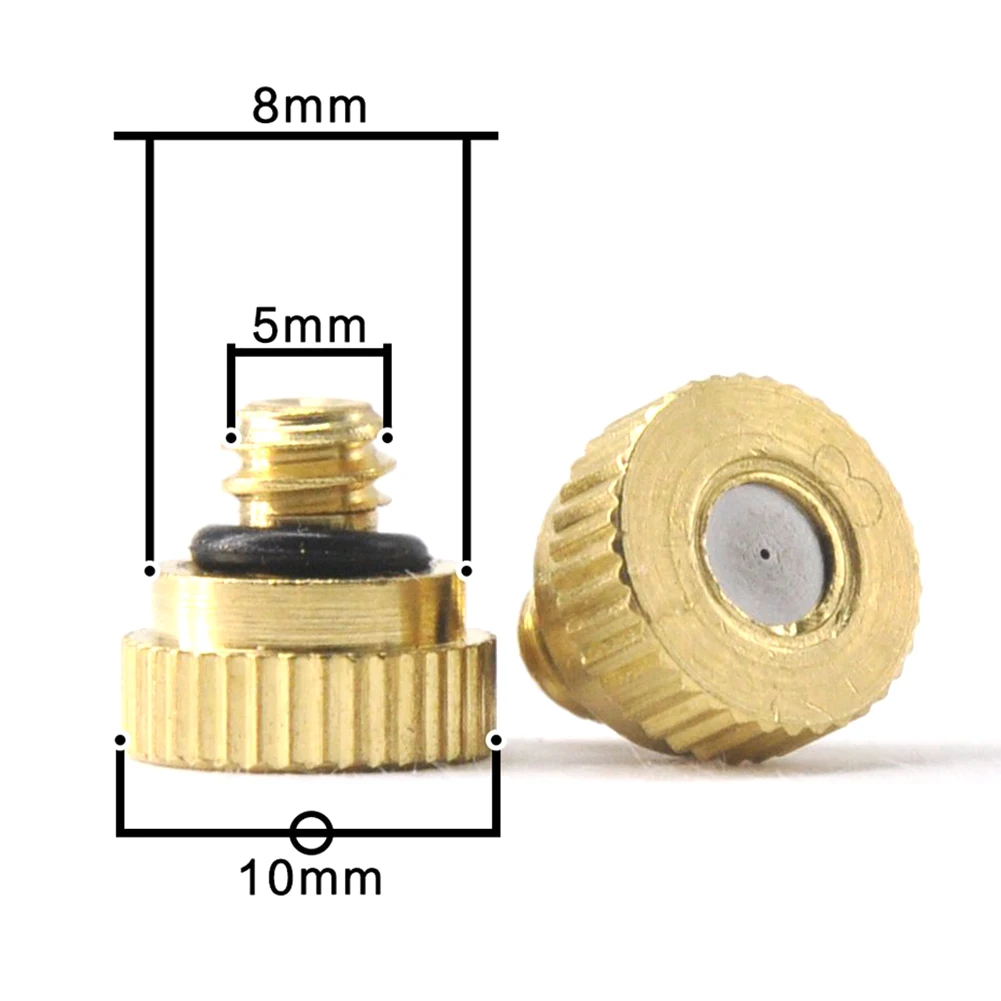 22pcs Nozzles Garden Misting Water Sprayer Anti Corrosion Leak Proof Easy Install Durable Brass Low Pressure 0.3mm Orifice