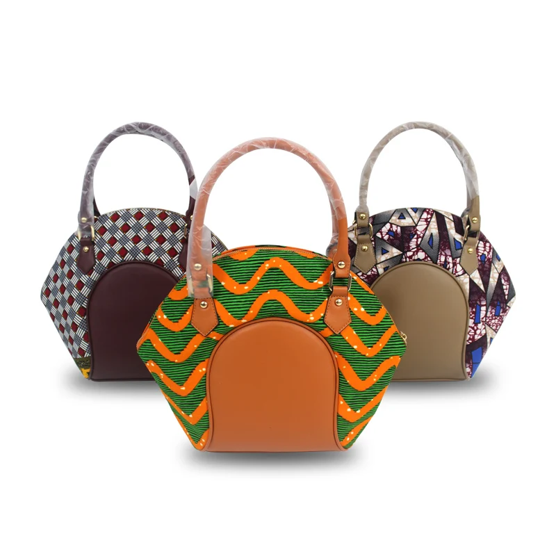 Модные Африканские Восковые сумки набор с 6 ярдов Анкара Африканские Восковые принты ткань новейшая мягкая восковая хлопковая ткань для женщин H191024