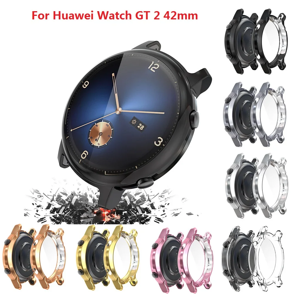 

Case For Huawei Watch GT 2 42mm Full TPU Screen Protective Cover Protector Sleeve Frame Smart Watch Shell Soft Silicone Bumper