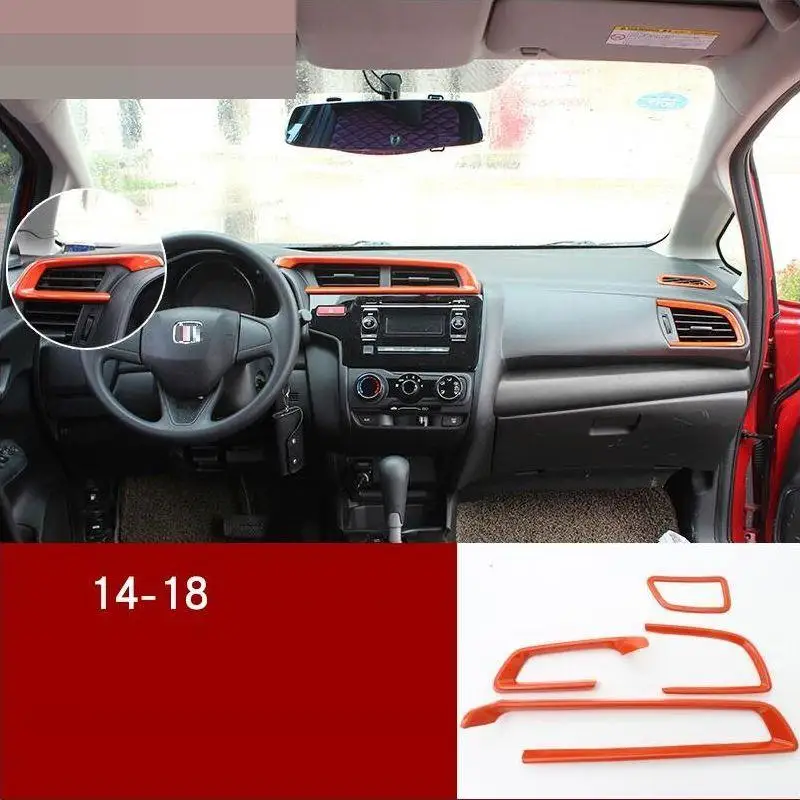 Автомобильная автоматическая Автомобильная розетка, кондиционер, интерьерная наклейка, прокладка, защита, молдинги 14 15 16 17 18 19 для Honda Fit - Название цвета: Number 1