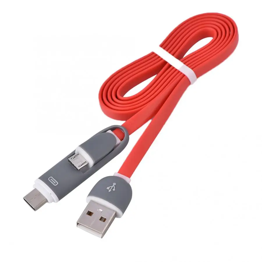 2 In 1 Micro USB &USB-C Type C Fast Charging Cable