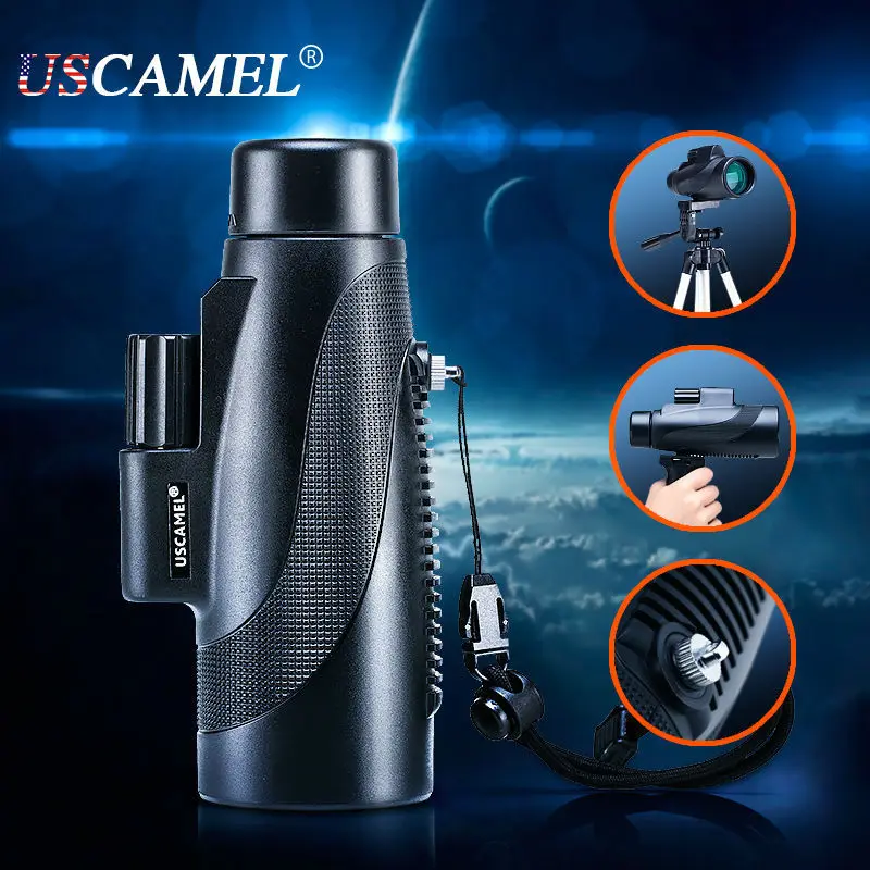 USCAMEL 8x42 10x42 HD охотничий Монокуляр видения BAK4 оптика камера ночного видения профессиональный телескоп с зумом Зрительная труба