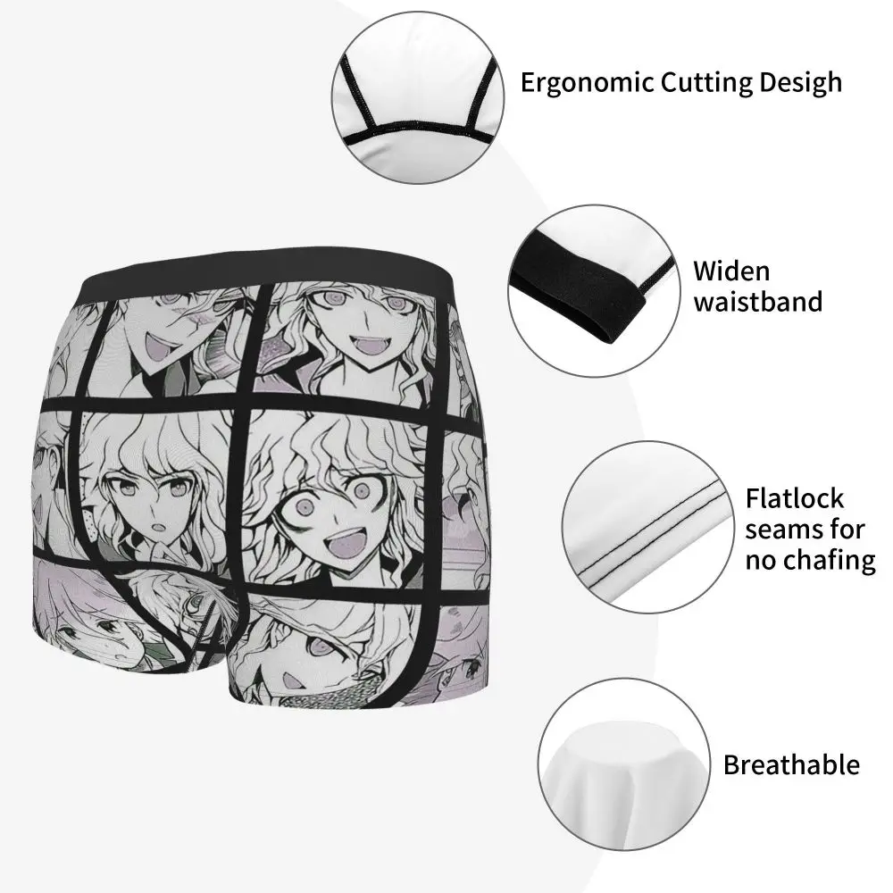 sexy men's panties Danganronpa Makoto Monokuma Komaru Kaede Game Nagito Manga Collection Underpants Homme Panties Male Underwear Print comfortable underwear for men