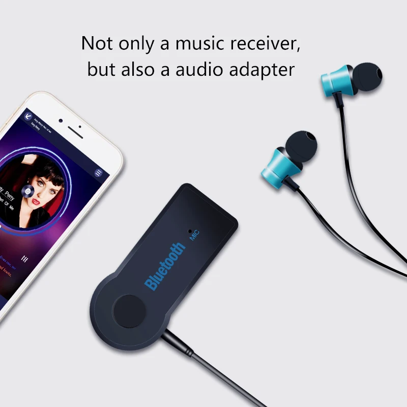 Универсальный аудиоприемник Bluetooth 3 5 мм автомобильный с функцией AUX A2DP