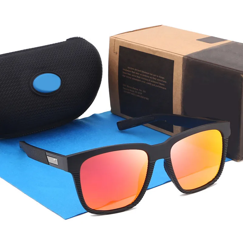 

PESCADOR Polarized Sunglasses Men Retro Square Sunglasses Mirror Driving Sun Glasses For Men Oculos UV400 Male Eyewear With Logo