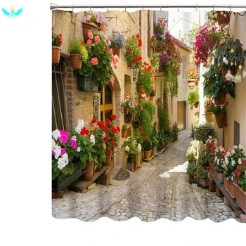 

3D Waterproof Pattern Shower Curtains Polyester Fabric Water proof Curtain Bath HTML