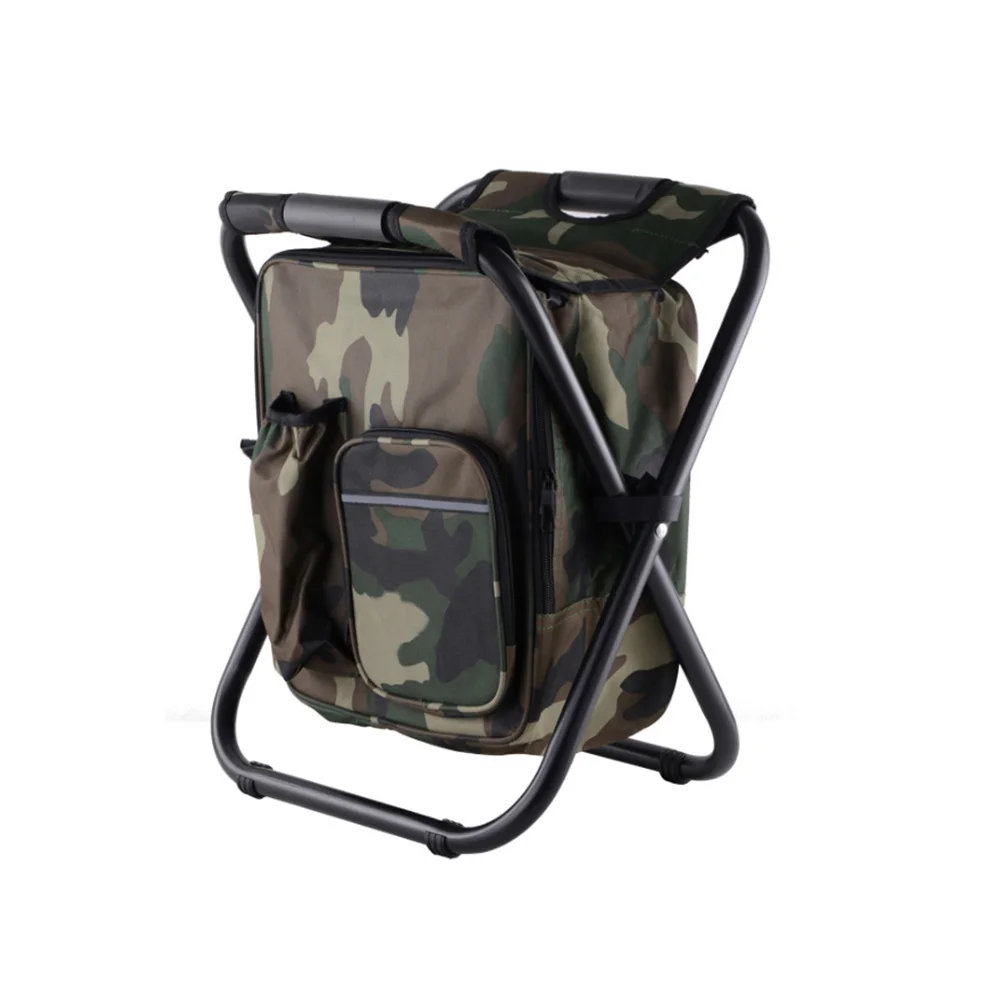 

Oxford Cloth Camping Multifunctional Portable Fishing Backpack Chair Travel Stool Outdoor Folding Relaxing Cooler Wear Resistant