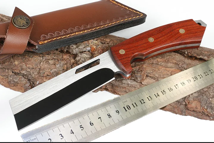 58-60HRC 9CR18Wood Handle Folding Knife Tactical Pocket Knives Edc Tool Good for Hunting Camping Survival Outdoor Everyday Carry