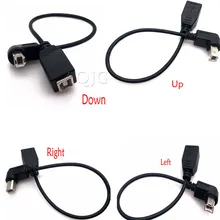 USB do skanera drukarki kabel 25cm USB 2 0 B męski na B kobiet do skanera drukarki kabel przedłużający w górę w dół prawo w lewo pod kątem 90 stopni tanie tanio AQJG Adapter kabla usb cable Dostępny w magazynie