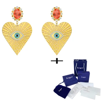 

Fashion New Lucky Goddess Heart Earrings, Hot Selling Crystal Ladies Luxury Jewelry For Girlfriend Romantic Birthday Gifts