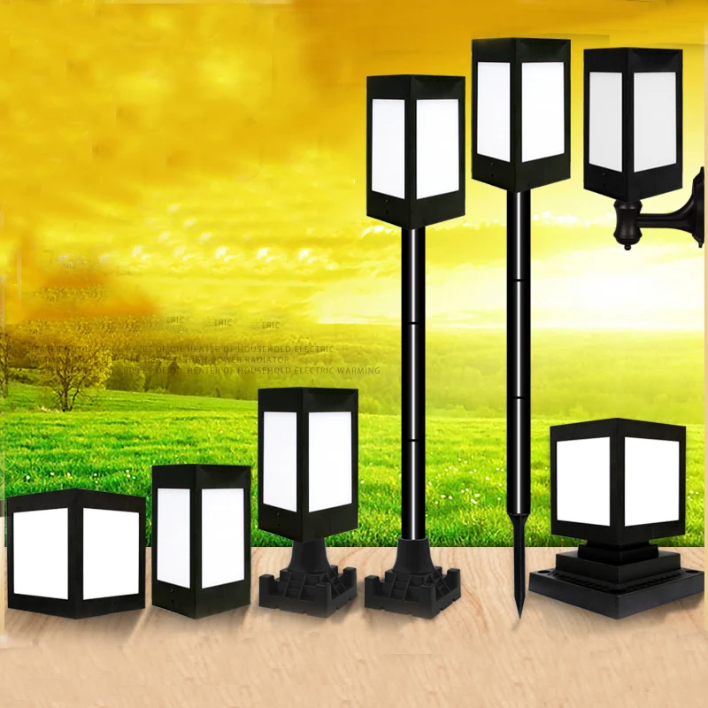 Thrisdar Outdoor Solar Pillar Street Light Outdoor Landscape Villa Fence Pillar Light Garden Porch Front Door Solar Stigma Lamp