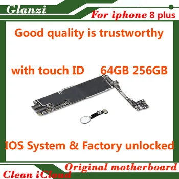 

Good working motherboard for iphone 8 plus 8p 64GB 256GB with IOS System clean icloud mainboard with / No touch ID Logic board