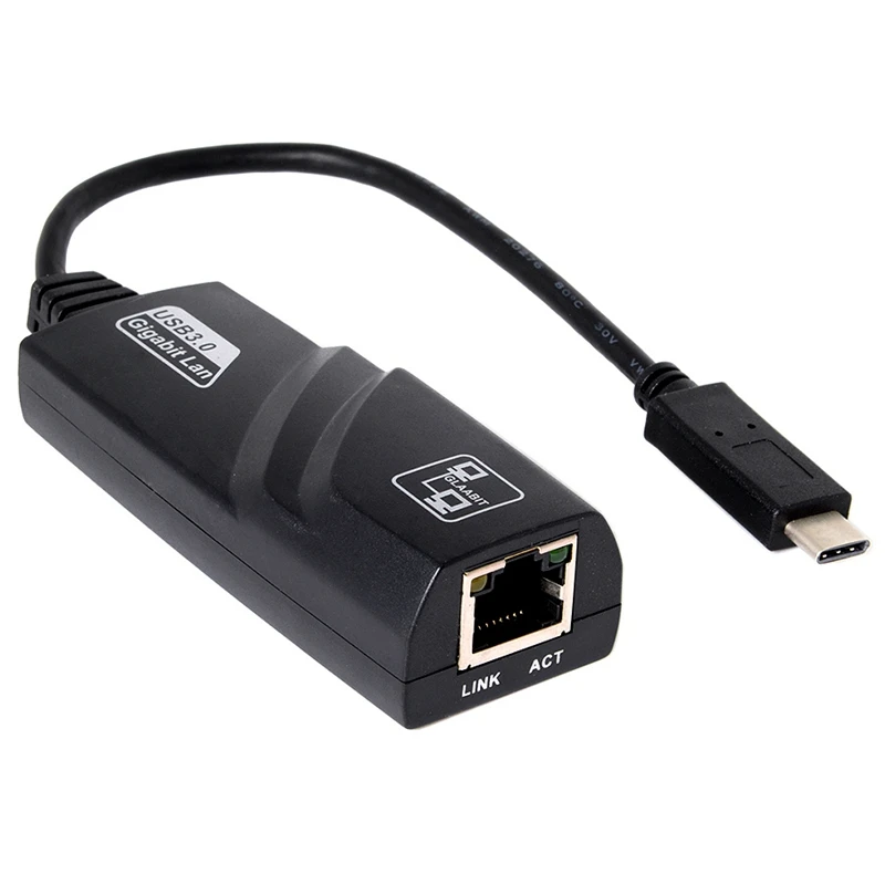 Горячая-Uc-064 Usb 3,0 5 Гбит/с тип-c до 1000 Мбит/с гигабитный Ethernet сетевой адаптер Lan для Rj45 cv6 Ieee 802.3Az
