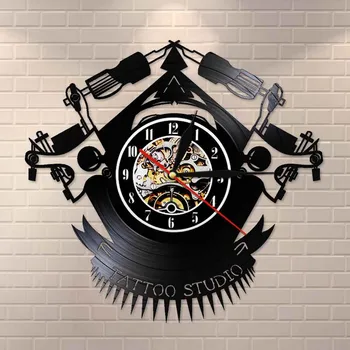 

Vintage Custom Tattoo Vinyl Record Wall Clock Custom Order Your design Your logo Your Image Personalized Tattoo Shop Vinyl Clock