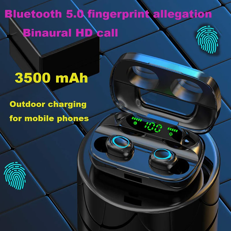 TRER наушники-вкладыши TWS 5,0 Bluetooth наушники светодиодный цифровой дисплей Fone динамический бас звук ecouteur auriculares запонки