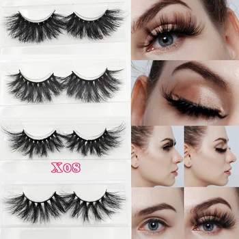 

25mm fluffy mink eyelashes 3D extra long mink hair eyelashes 3D mink hair eyelashes 3D Mink Lashes Real Siberian Mink lashes