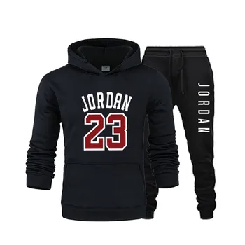 

Winter Men's Jordan 23 Letter Set Brand Sportswear Set Men's Sports Hoodie + Pants Set Casual Sportswear Men's Hoodie