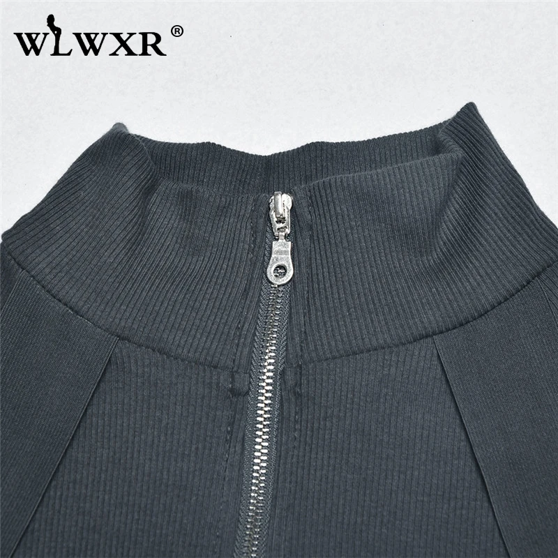 WLWXR, обтягивающий сексуальный комбинезон, Облегающий комбинезон, женские Комбинезоны на молнии, вязаный, Осень-зима, женский короткий комбинезон, женский комбинезон