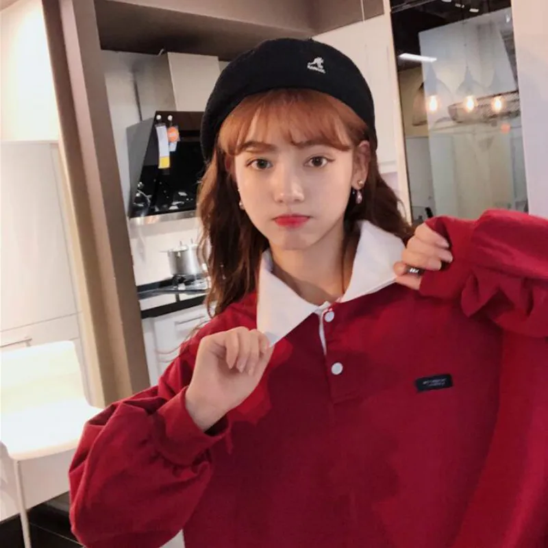 Толстовки для женщин с буквенным принтом Ulzzang Kawaii мягкий свитшот для девочек Свободный корейский стиль тонкая модная простая женская одежда повседневная