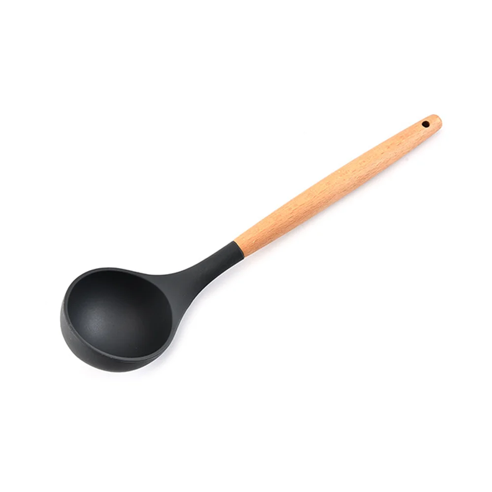 big spoon Силиконовые кухонные принадлежности из бука для ресторана, многофункциональные силиконовые кухонные принадлежности для приготовления пищи, термостойкие простые Семейные принадлежности - Цвет: big spoon