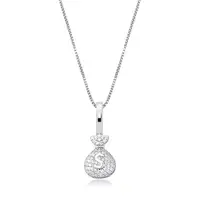 TOPGRILLZ 925 Sterling Silver MONEY BAG Pendant With Box Chain Iced Out Cubic Zirconia Pendant Hip Hop Jewelry Gift For Women - Image 5