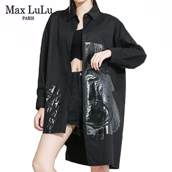 

Max LuLu New 2020 Spring European Fashion Designer Ladies Printed Clothes Womens Casual Loose Shirts Vintage Blouses Plus Size