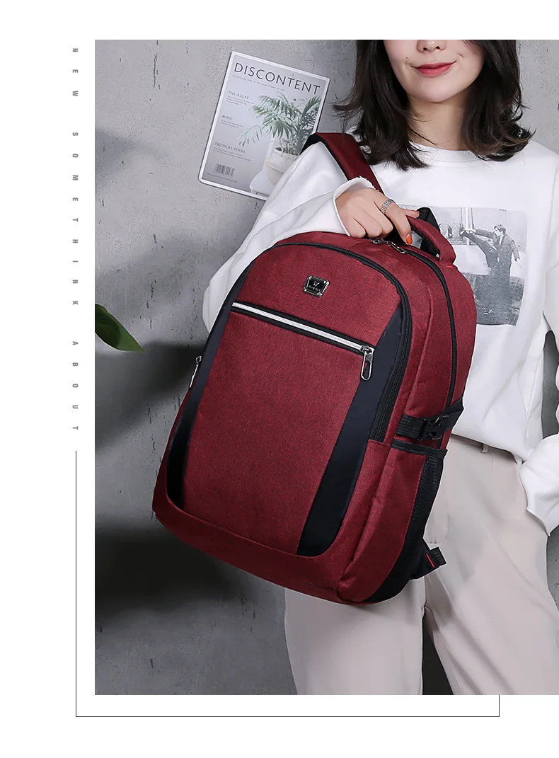 Новинка унисекс высокое качество Оксфорд ткань школьный рюкзак бизнес ноутбук рюкзак USB зарядка порт сумки через плечо компьютер пакет