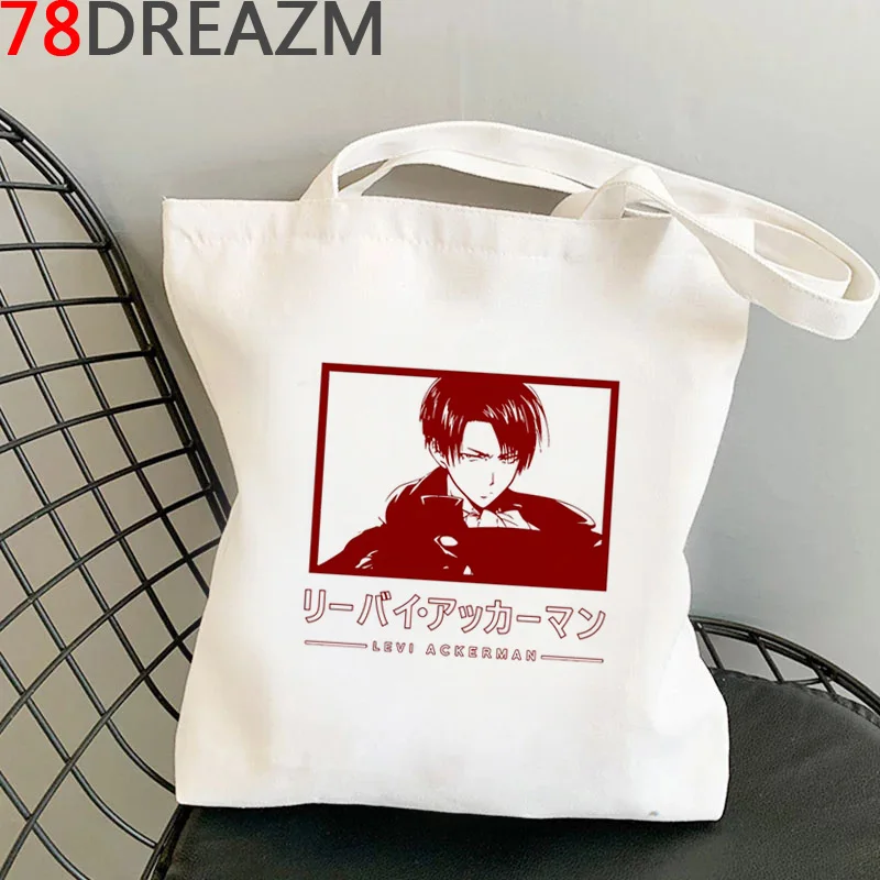 Jute-Bag Shopper Grocery Foldable Custom Titan on Attack Bolsas-De-Tela