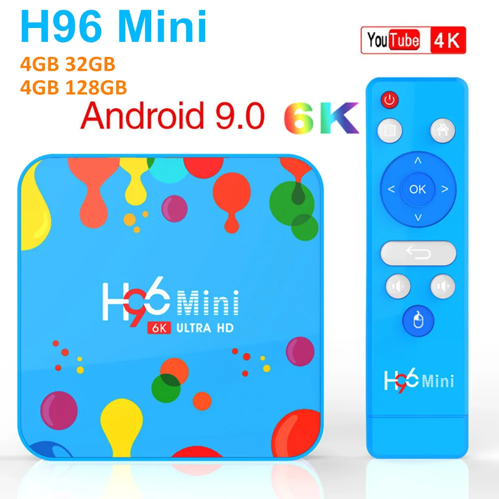 H96 Mini 4 Гб 128 оперативной памяти 32 встроенной Android 9 0 ТВ коробка Allwinner H6 ядра 6K H.265 5G