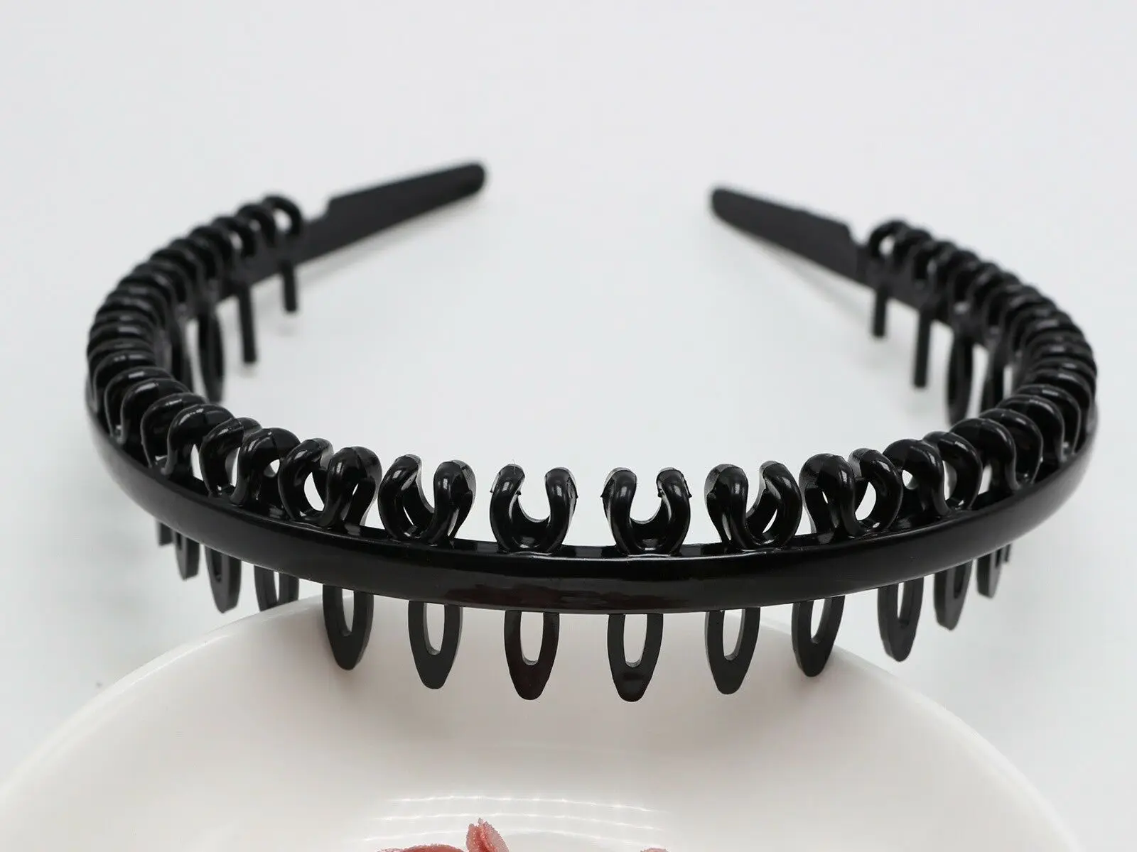 6 Blakc Plastic Comb Teeth Hair Band Headband 8mm Hair Accessories