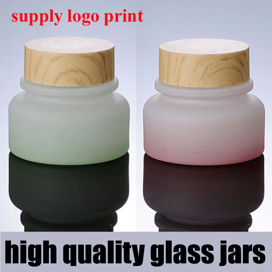 free shipping 50pcs/lot 50g glass cosmetic containers cream jar,Frosted