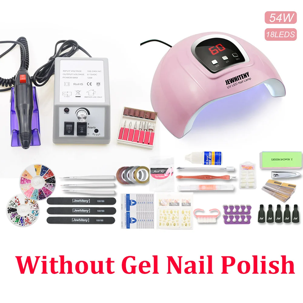 Nail drill machine with 120W UV LED Lamp for Manicure Kit Gel Set Nail Drill Machine Kit Nail File Tool Nail Extension Set