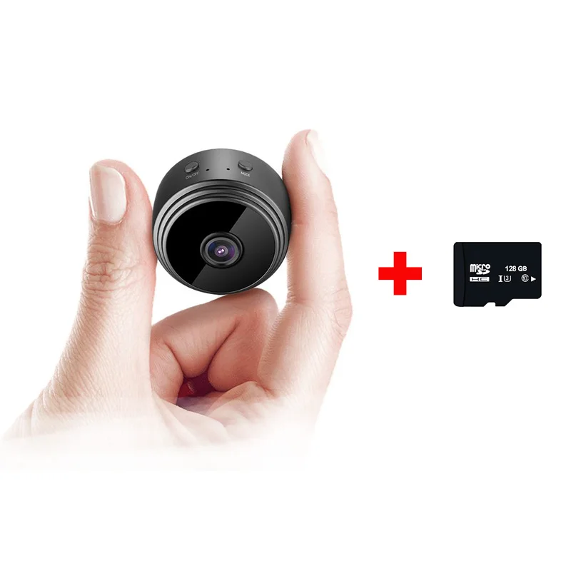 Мини-камера, домашняя камера безопасности WiFi, ночное видение 1080P Беспроводная камера наблюдения, удаленный монитор телефон приложение Скрытая TF карта - Цвет: plus 128G C10  card