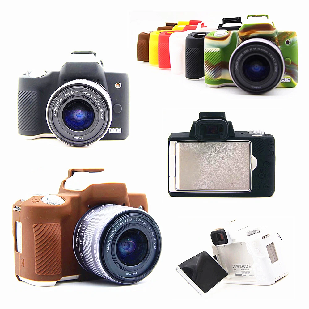 small camera bag Soft Silicone Armor Protective Skin Case Body Cover for Canon EOS M50 Mark II M50II Digital Camera camera and lens backpack