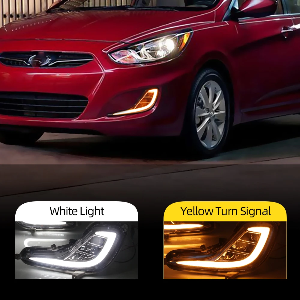 Автомобильная проблесковая 1 пара DRL для Hyundai Accent Solaris Verna 2010 2011 2012 2013 дневные
