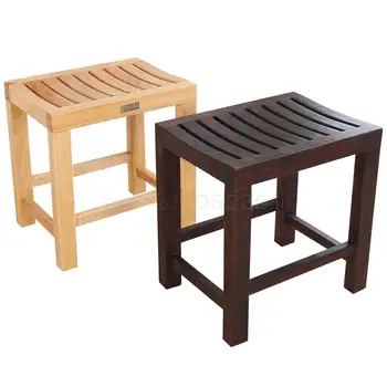 

Solid wood short stool bathroom anti-corrosion small wooden bench shower room old man bath special seat slip non-slip water